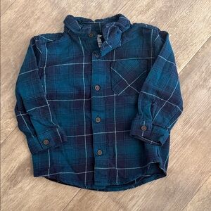 ✨5 for $15✨ George Kids Plaid Shirt in Navy and Teal